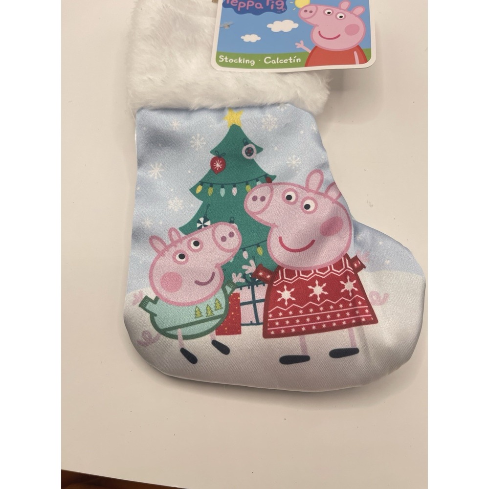 Peppa Pig Christmas Stocking Blue Holiday 6.5" New